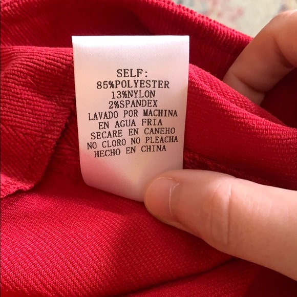 Red Corduroy Mini Skirt - Picture 7 of 8